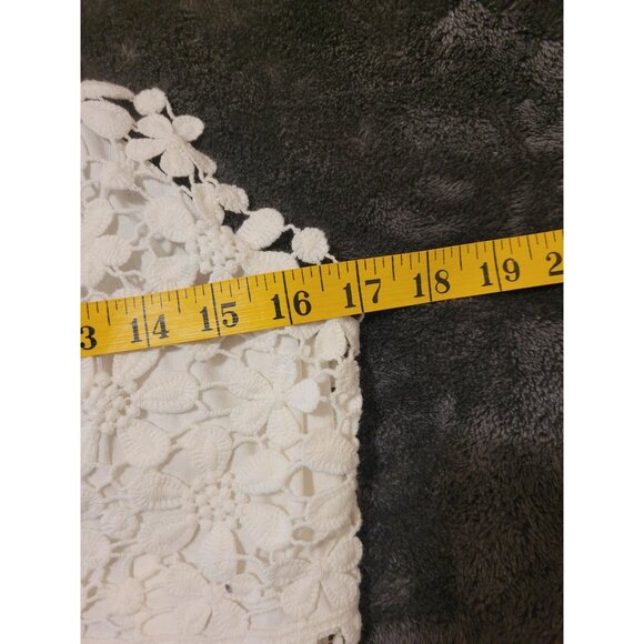 White Lace Floral Halter Crop Top Crisscross Straps By La Miel L y2k 2000s - Picture 6 of 6